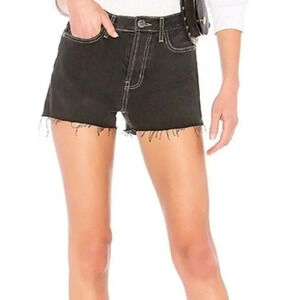 🍄5/$15 current Elliot Revolve Ultra High Waisted button fly black fringe shorts